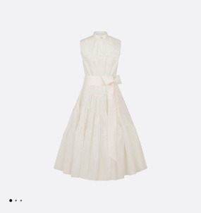 Dior 타이 벨트 미디 드레스